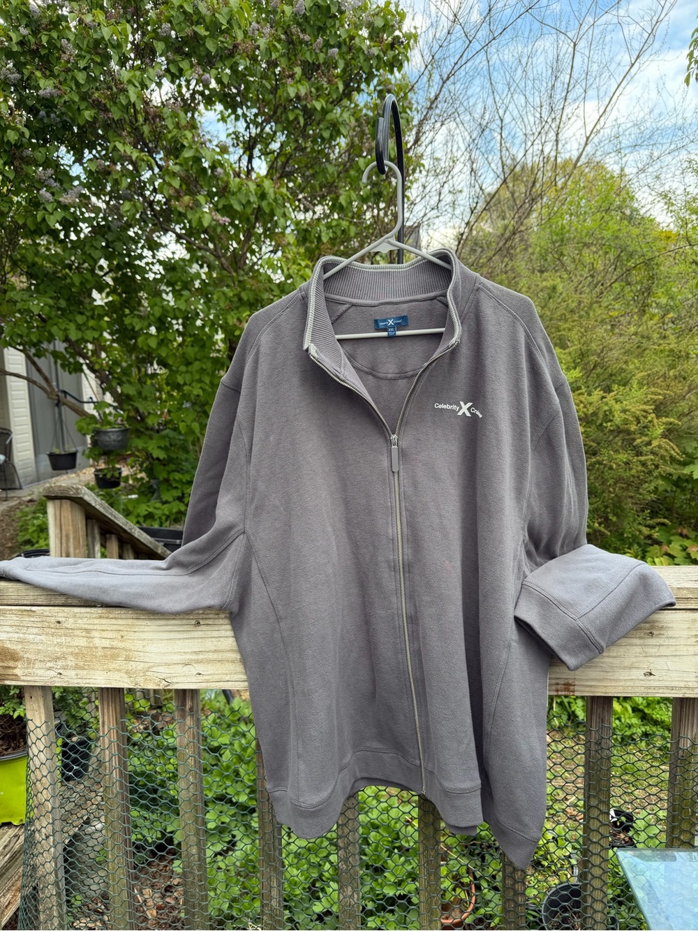 NWT Celebrity Cruises Gray Full ZipSweatshirt XXL Cel Logo XXL 💯 Cotton Unisex